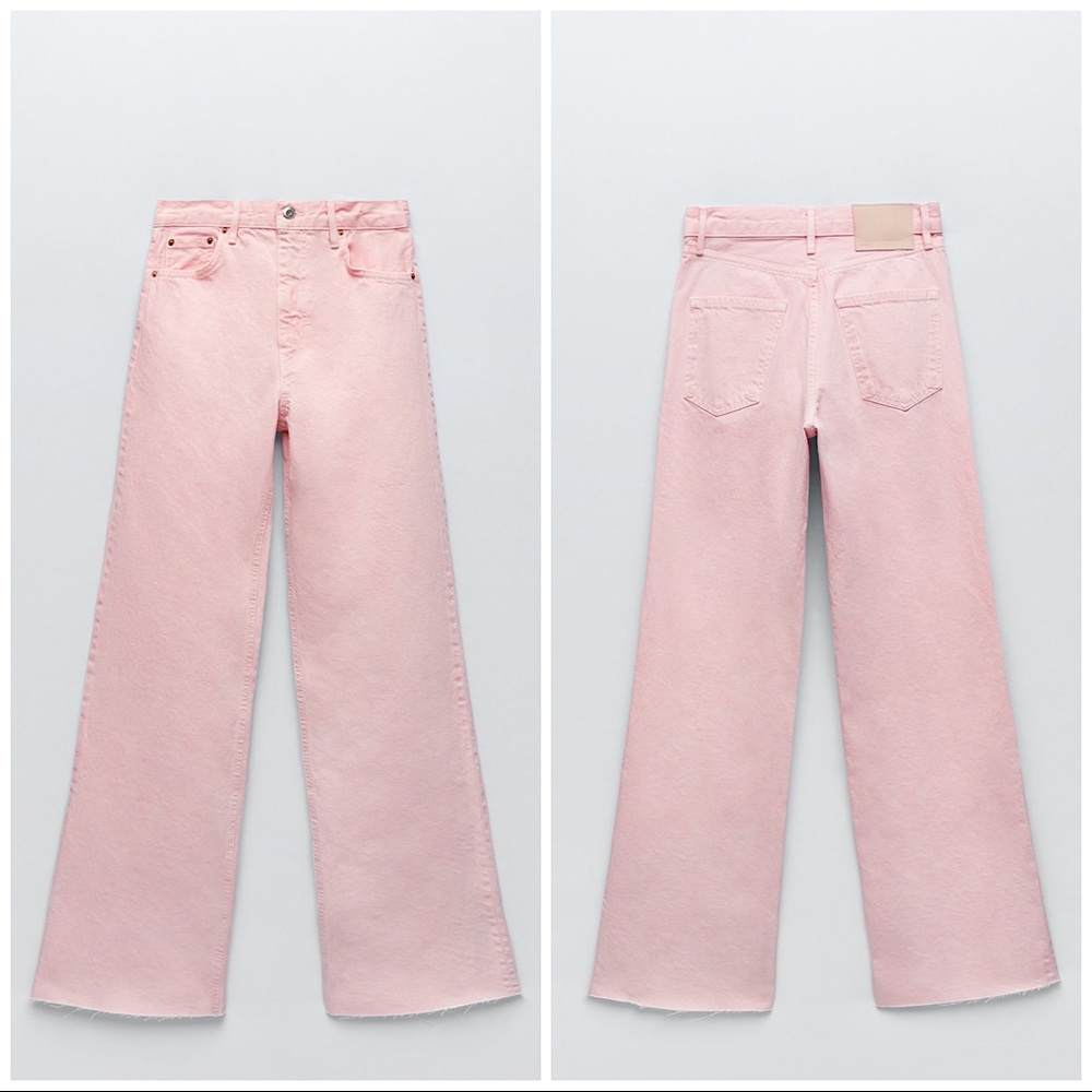 Cotton-candy🌸 Pink full length straight leg jeans